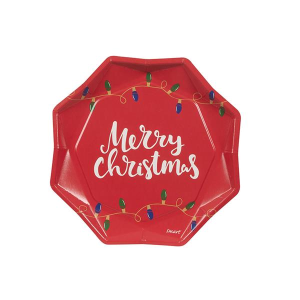 8 platos estrella. Xmas Light. 23 cm.(Min. 12 unidades)