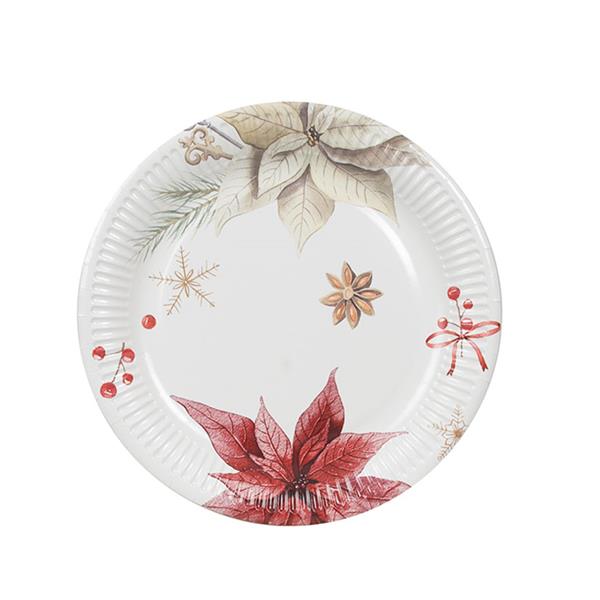 8 platos. Winter Rose. 23 cm. (Min 12 unidades)