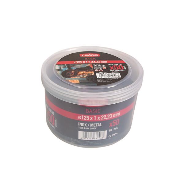 50 DISCOS CORTE INOX BASIC &Oslash; 125MM.RATIO