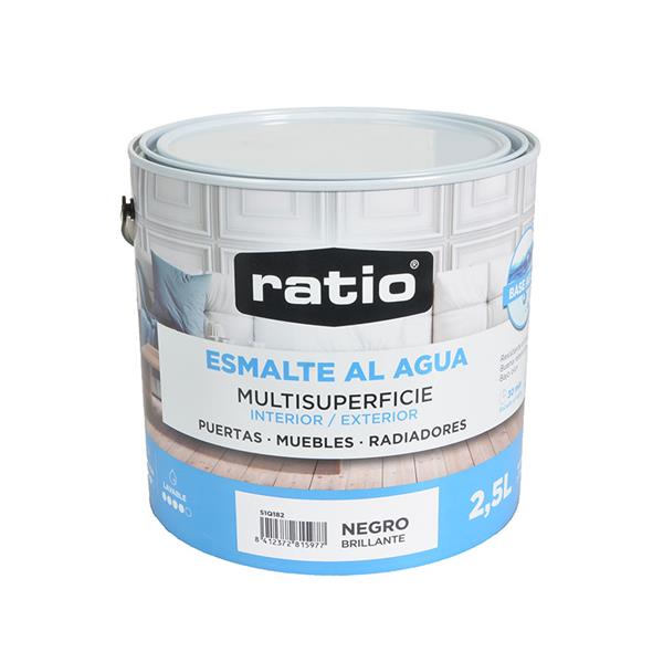Esmalte acrilico multisuperficie ratio brillante negro 2,5 l.