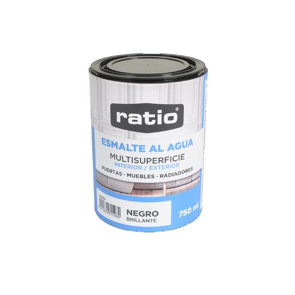 Esmalte acrilico multisuperficie ratio brillante negro 750 ml.