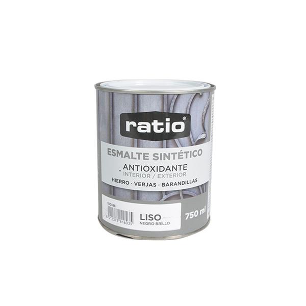 Esmalte sintetico antioxidante ratio brillante negro 750 ml.