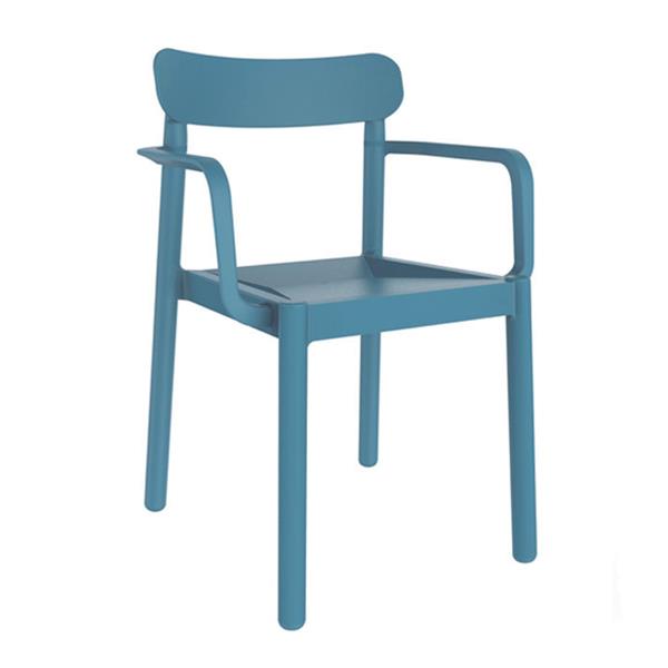 Silla Elba con brazos. Color azul retro