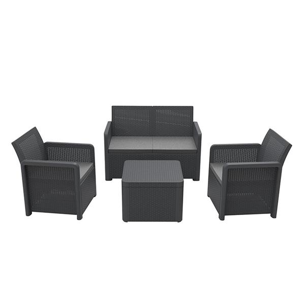 Conjunto Nassau storage grafito 120x60x59 cm