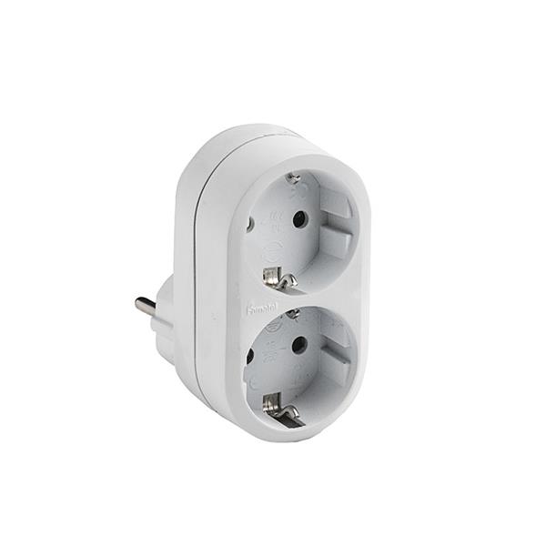 ADAPTADOR DOBLE TT 16A 250V BLANCO