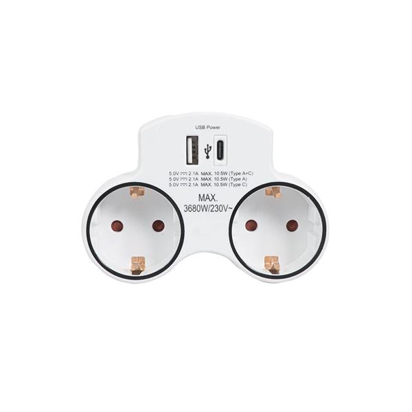 Adaptador doble con USB A+C