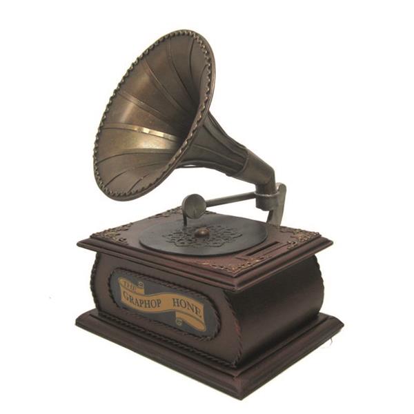 HUCHA GRAMOFONO DECORATIVO VINTAGE