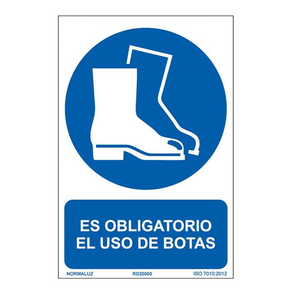 SE&Ntilde;AL OBLIGA. EL USO DE BOTAS 210X300MM
