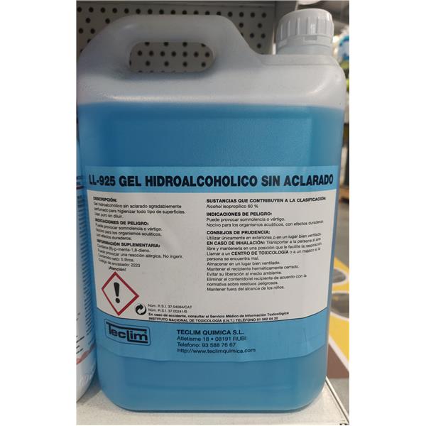 Higienitzant hidroalcoh&ograve;lic per a les mans garrafa de 5 lt