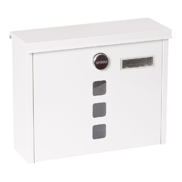 Buzon acero. Mod. Chance. Blanco. 31,2x10Xh24,5 cm.