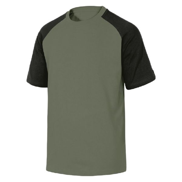 Camiseta Match Spring algodon 180 g/m2 color verde/negro talla M