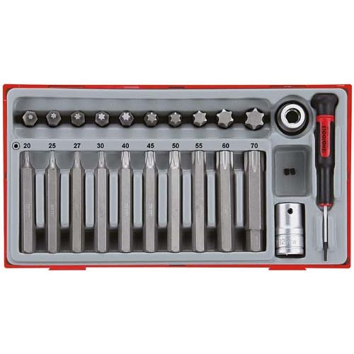 JUEGO 23 PCS PUNTAS TORX 1/2 TENG TOOLS TTX23