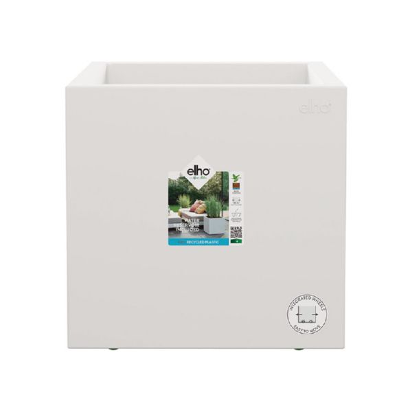 Maceta resina cubo 40 cm. Blanco