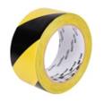 CINTA VINILO CON FRANJA DE SEGURIDAD AMAR/NEGRO 3M 766IAN50 50mm.X33m