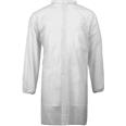 BATA DESECHABLE SIN BOLSILLOS,PP 40gr,BLANCA CIERRE VELCRO, CUELLO MAO T-XL PKIO-KV40W